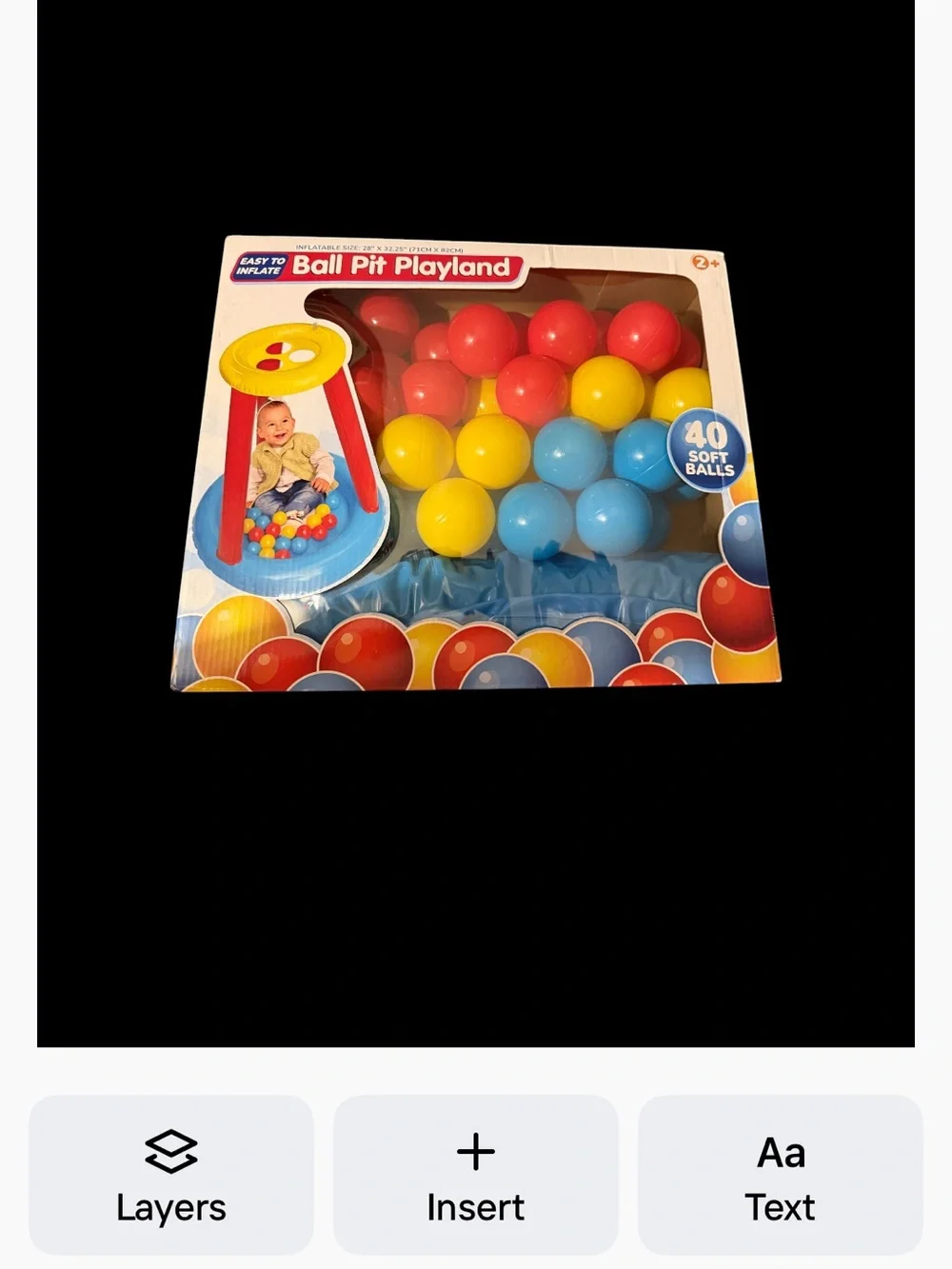 Inflatable Ball Pit Playland ~ 40 Soft Balls~ Activity Center ~ Indoor & Outdoor